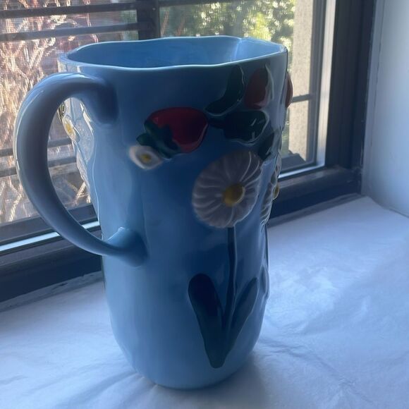 ❤️Floral Blue Ceramic Pitcher - Picture 5 of 11